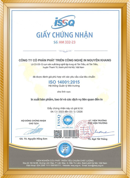 Công Ty Cổ Phần Phát Triển Công Nghệ In Nguyên Khang